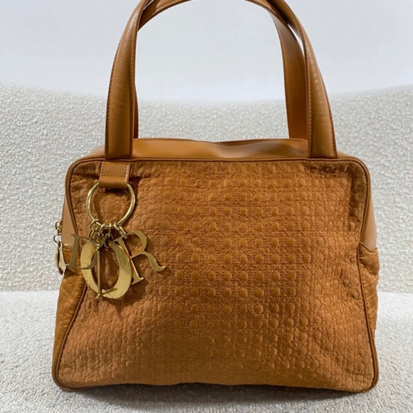 Authentic Pre-Owned Vintage Christian Dior Mustard Canvas Tote Bag - Picture 1 of 16